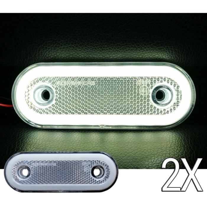 Lot De 2 Feux De Gabarit Latéraux LED 12-24V Blanc/rouge - Pour Camions, Bus, Caravanes - IP68
