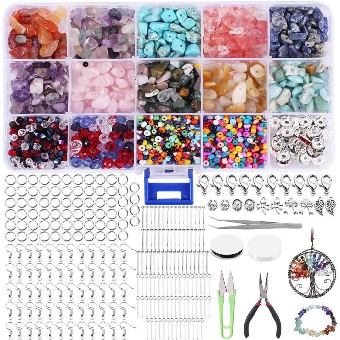 Kit de fabrication de bijoux - contient un vaste assortiment de perles