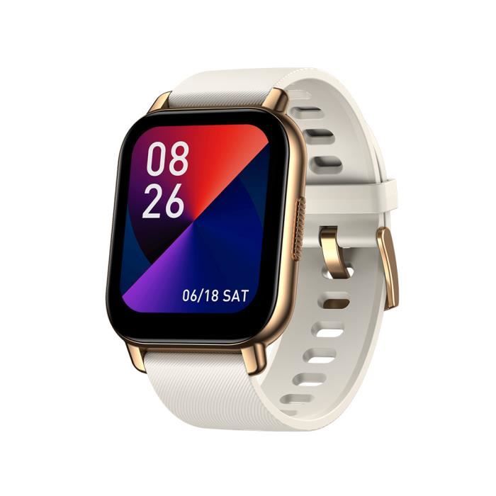 Montre Connectée Sport 1.86'' Grand Ecran Etanche Appel Bluetooth Femmes Hommes Surveillance Sommeil Musique -Blanc