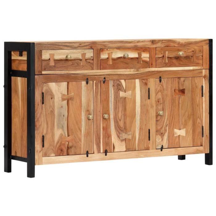 Buffet Bas classique - commode bahut120x35x75 cm Bois d'acacia solide