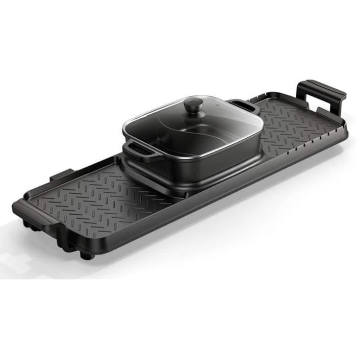 FONDUE ELECTRIQUE JIAX Plateau De Cuisson Électriques avec Hot Pot Amovible, Plat De Cuisson Intérieur pour Barbec185