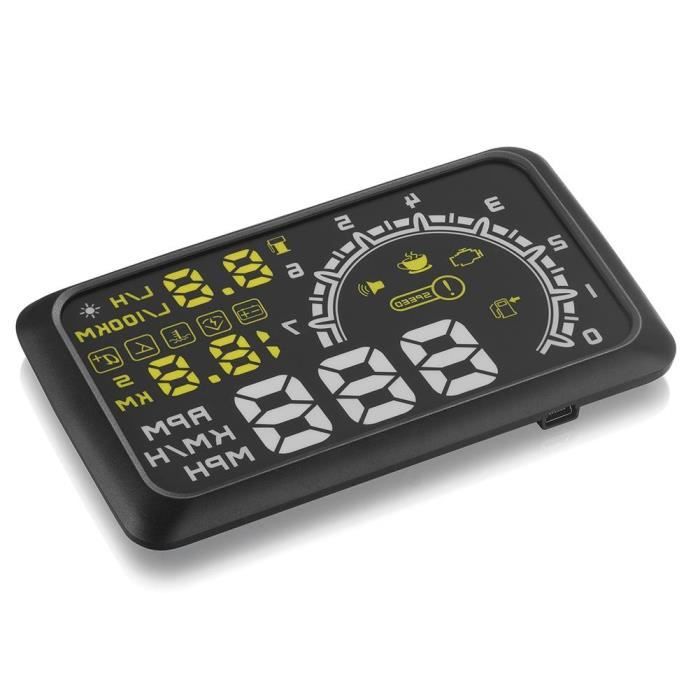 Drfeify compteur de vitesse de voiture Universal HUD 5.5in Head Up Display Speed Smart Gauge ODB2 System Accessoires de