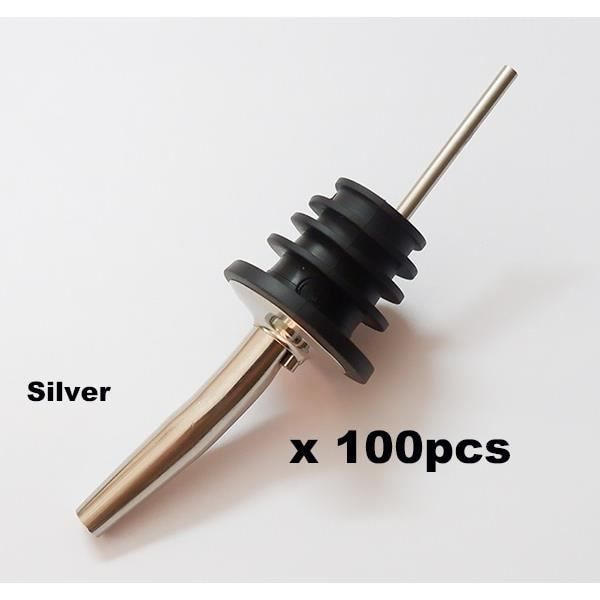 Tire-Bouchon,Verseur de bouteille distributeur d'huile Livraison gratuite 100 pièces, verseur de vin - Type Silver 100PCS