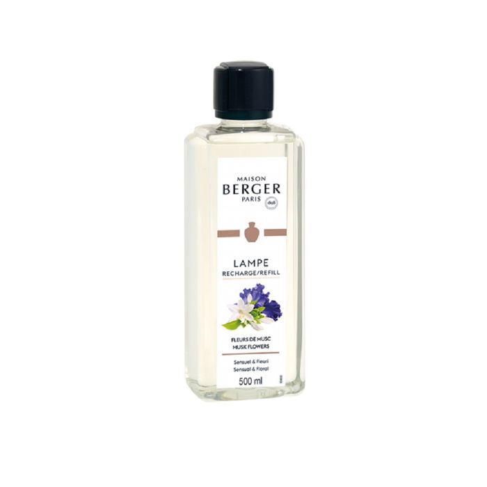 Parfum d'intérieur Recharge Lampe parfum Fleurs de Musc 500ml - Berger Transparent