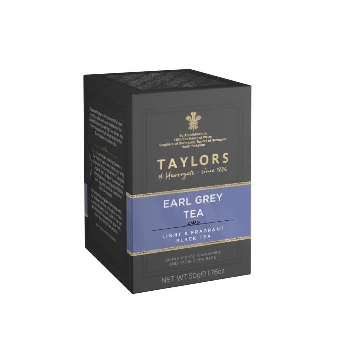 TAYLORS Thé Noir Earl Grey - 20 sachets - 50 g