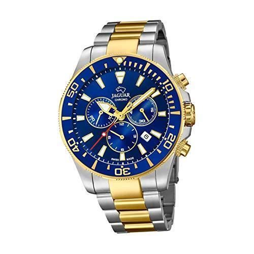 JAGUAR Montre modèle J862 / 1 de la Collection Executive, boîtier Bleu 43,5 mm avec Bracelet en Acier Bicolore pour Homme J862/1