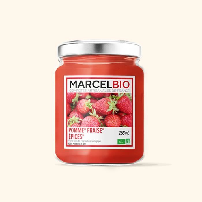 Marcel Bio - Compote pomme fraise épices Bio 156ml