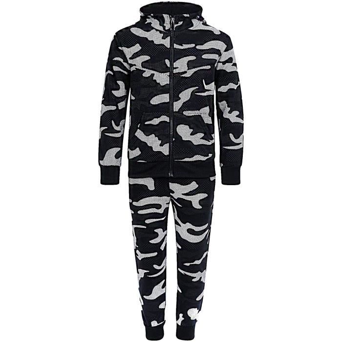 LotMart Enfants Camouflage Pois Imprimé VX-027 Survêtement en Noir 3-4 Ans