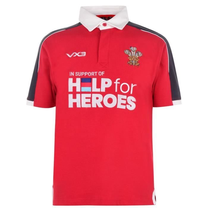 Vx-3 3 Help 4 Heroes Pays De Galles Maillot Rugby Hommes