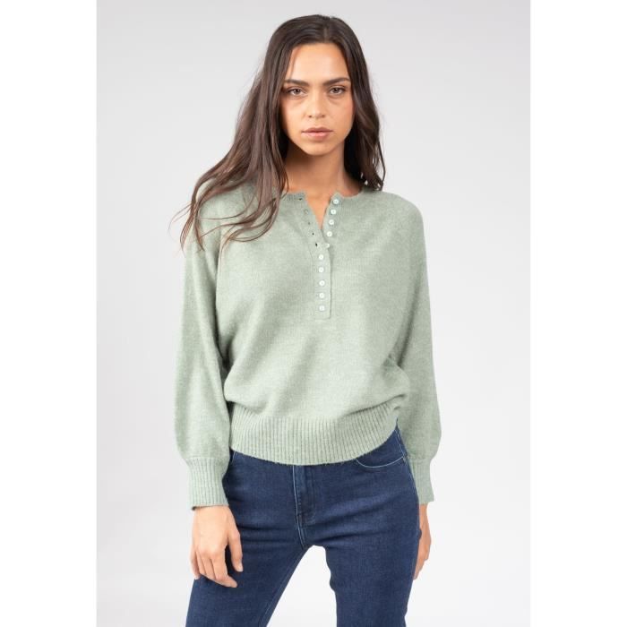 Pull femme Deeluxe simone m+ - vert tilleul - M