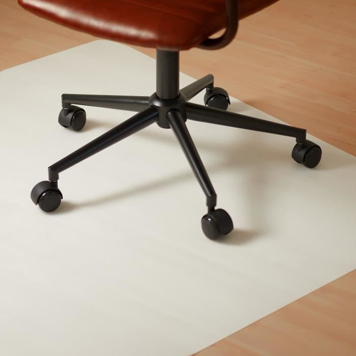Relaxdays Tapis protège-sol pour chaise de bureau 3 tailles tapis de chaise anti-rayures plastique, blanc - 4052025953874
