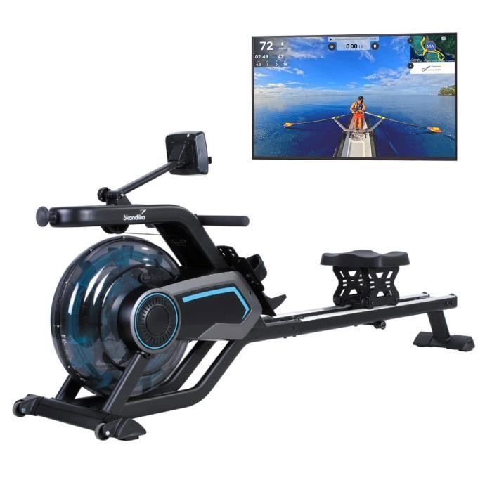 Skandika Nemo V - Rameur à eau - 5,4 litres - Résistance réglable - Bluetooth - Support tablette