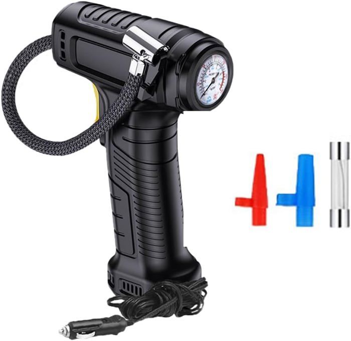 150Psi Gonfleur De Pneu Analogique Mini Compresseur D'Air Portable 12V