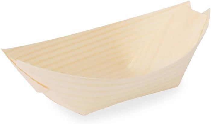 Barquettes Alimentaires Jetables BIOZOYG - Bois Naturel 17cm - Lot De