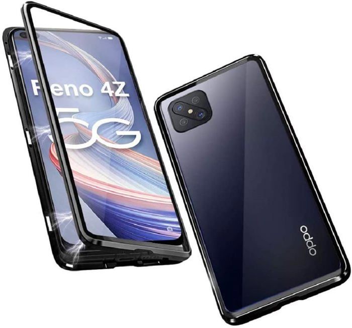 Coque Magnétique Intégrale OPPO A57e - Housse Verre Trempé 360° Avant Et Arrière (noir)