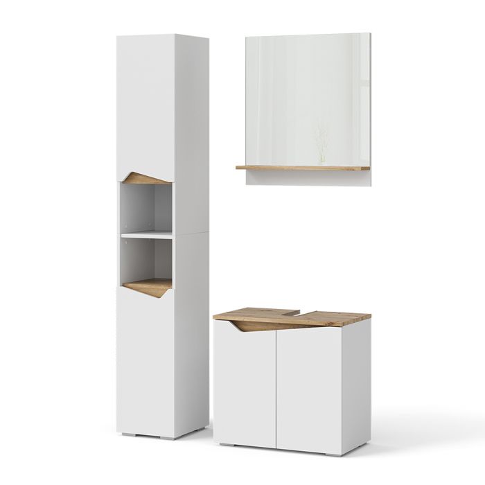 Meuble Haut Salle De Bain Vicco Otis - Blanc, 190 Cm, 5 étagères, NEUF