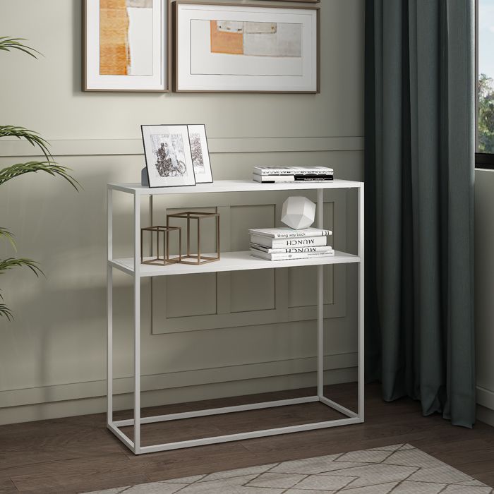 Table console Kuhmo métal 80 x 80 x 30 cm blanc