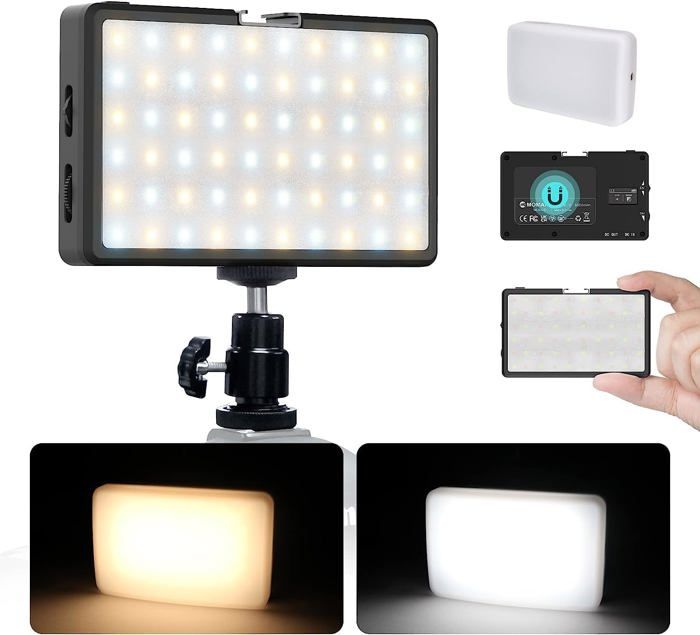 Luce LED RGB FRANDEK AL160 – 4000mAh, 2500-9000K, Dimmerabile, Con Supporto Per Telefono E Clip Per Camera