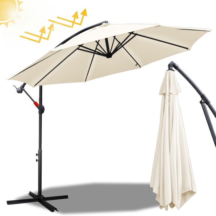 Relaxdays Pied Demi-Rond Pour Parasol – 10 Kg, Résistant Vent, Design Vintage Fleurs, Ø38 Mm