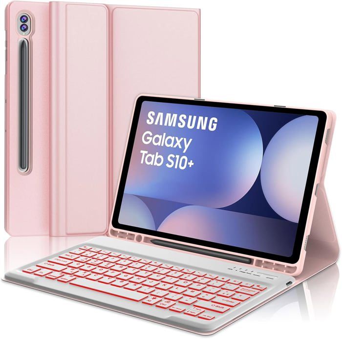 Coque Clavier - 040PARTS - Samsung Galaxy Tab S10+ - AZERTY - Rétroéclairé - Détachable