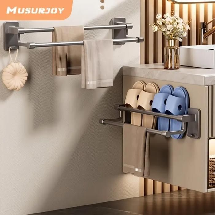 Porte-Serviettes 3 Bras Rotatifs 180° - Extensible Jusqu'à 50 Cm - Acier Inoxydable SUS304