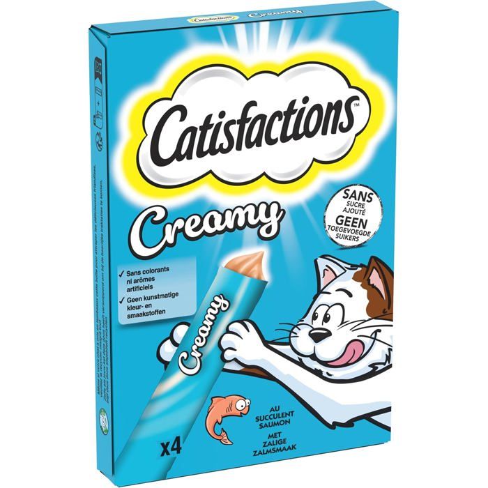 Meilleurs prix pour Friandises pour Chat - YUMI MAZAO - Catisfactions Creamy - Goût Saumon - Sans grains - Pack de 4 sachets
