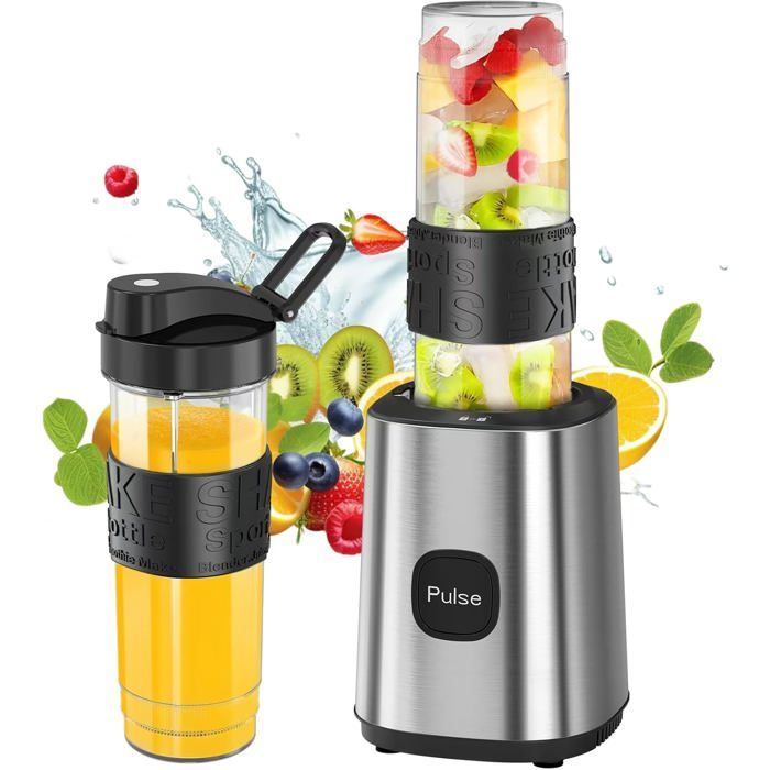 Blender Smoothie Transportable H.Koenig 570mL – Avec 2 Bouteilles, Neuf