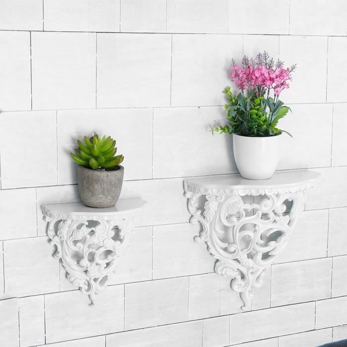 Étagère Murale - Keeper - Style Baroque - Blanc - Résine - Taille S