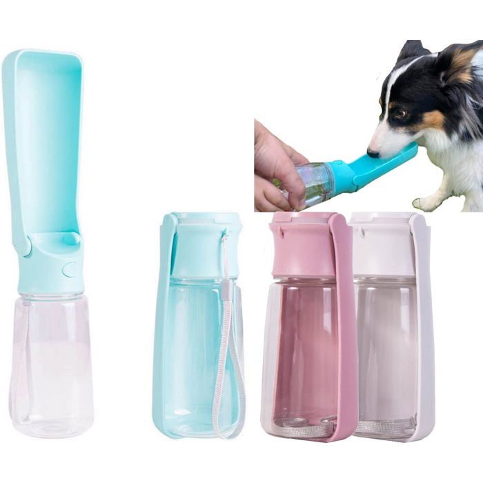 Gourde pliable pour chien - ULISEM - 550 ML - Bleu - Abreuvoir large