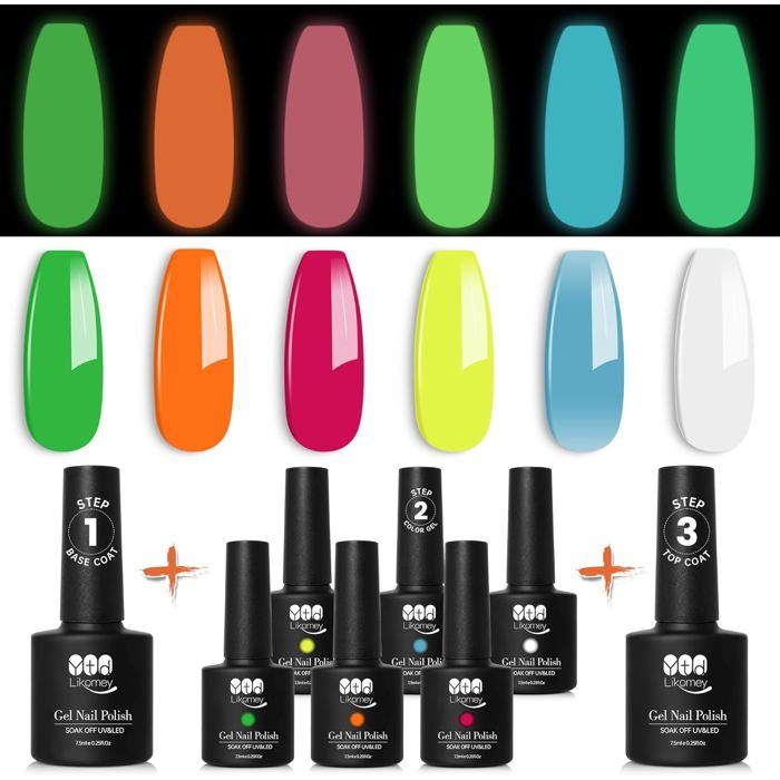 Kit De 6 Vernis Semi-Permanent Gel UV - Marque ROSALIND - Blanc, Rouge, Noir... - 5ml - Neuf