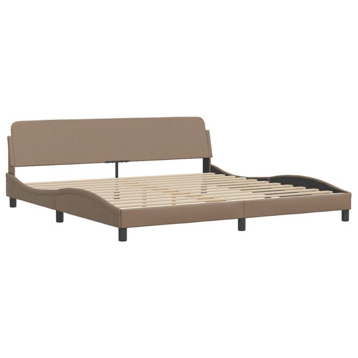 Brun 200 x 200 cm - Lit métal - stables et durable - Cadre de lit Dover cappuccino 200x200 cm similicuir 001_179890