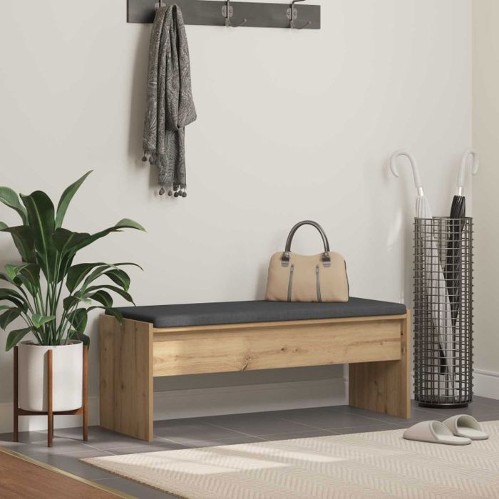 Banc Vidaxl Banc dentrée avec coussin Chêne artisanal 103 x 38 x 40 cm