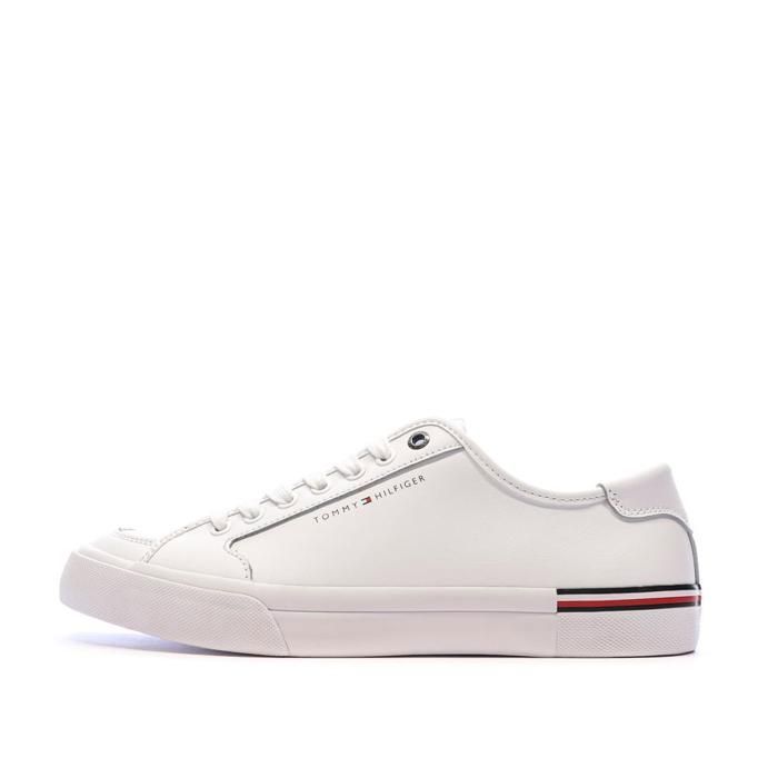 Tommy Hilfiger Baskets Blanches Cuir Homme Tommy Hilfiger Core Corporate Vulc