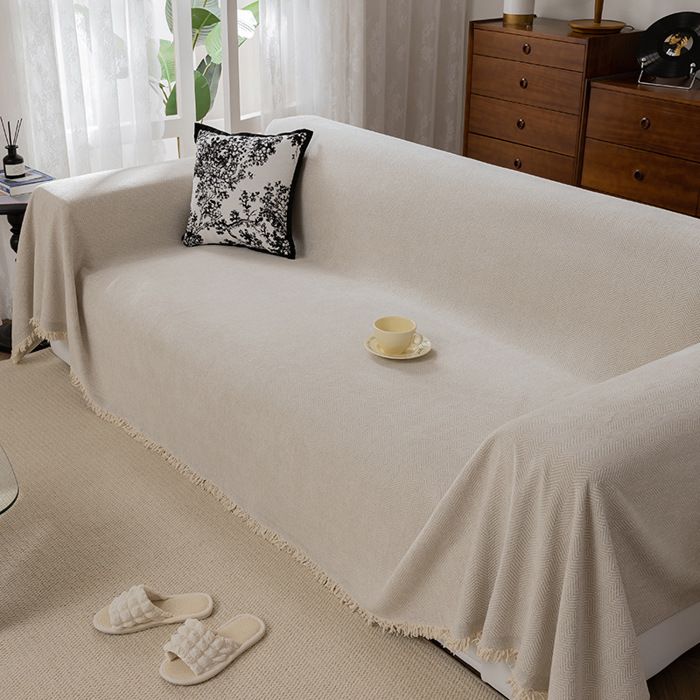 MHY® serviettes de canapé toutes les saisons couvercle de canapé couvercle de canapé lave-linge Blanc crème 180 * 130cm