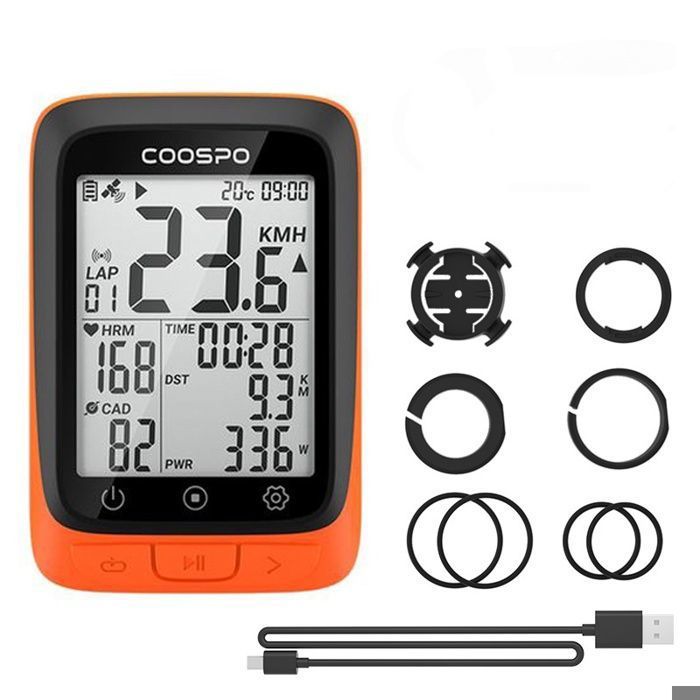 ordinateur de vélo GPS sans fil ANT+ Bluetooth 2,6"