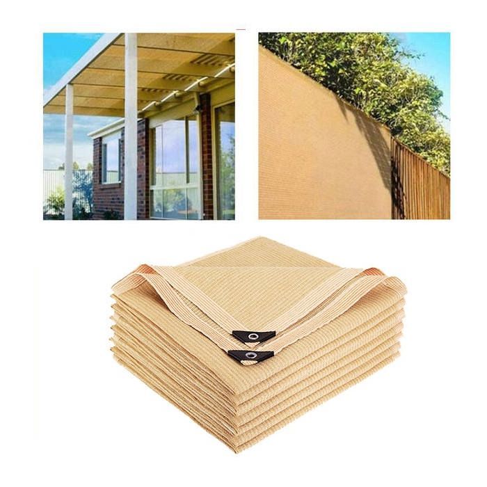 3 x 5 m taux dombrage de 85 % HDPE anti-UV filet de clôture de jardin auvent de piscine filet dombrage – Beige