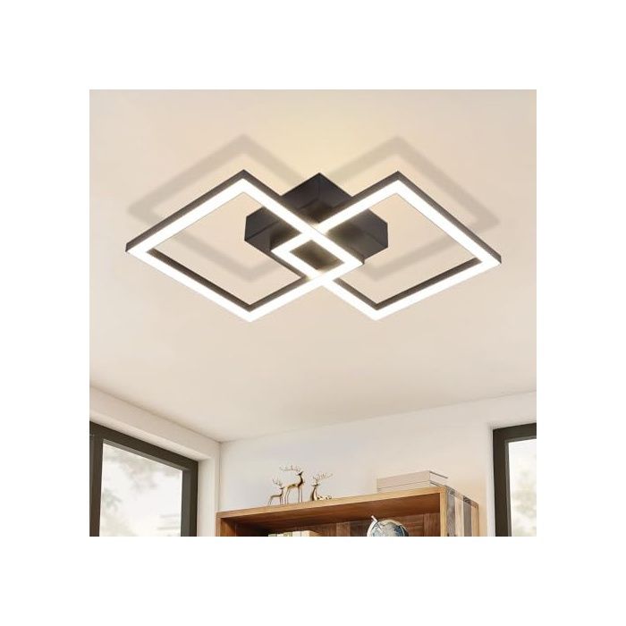 Plafonnier LED Cuisine: 24W 4000K luminaire cuisine plafond noire plafonnier salon Design moderne Noir 4000K-1 4000K-1 Pièc AMPOULE Plafonnier LED Cuisine: 24W 4000K luminaire cuisine plafond noire plafonnier salon Design moderne Noir 4000K-1 4000K-1 Pièc AMPOULE
