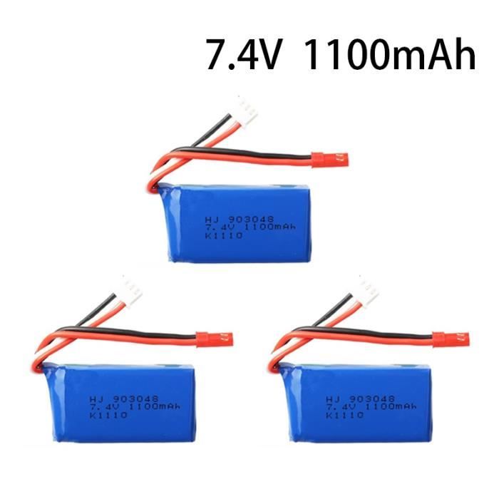YUNIQUE GREEN-CLEAN-POWER - Kit de 2 Batteries LiPo 7.4V 1100mAh avec Chargeur | Compatibilité Universelle WLtoys A949, A959, A979, K929 | Haute Capacité, Bleu YUNIQUE GREEN-CLEAN-POWER - Kit de 2 Batteries LiPo 7.4V 1100mAh avec Chargeur | Compatibilité Universelle WLtoys A949, A959, A979, K929 | Haute Capacité, Bleu