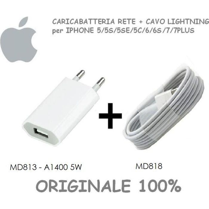 CHARGEUR DE BATTERIE pour Apple iPhone original 1A 5W + CABLE