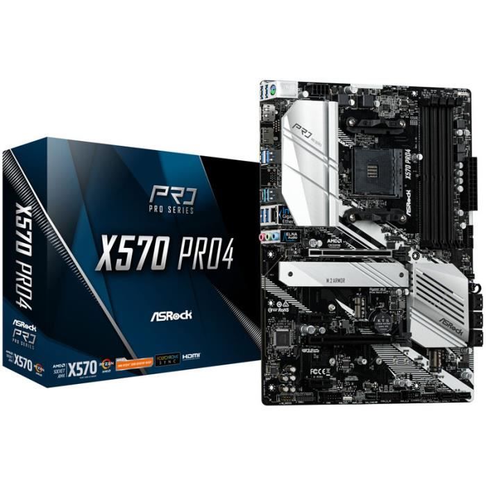 ASRock X570 Pro4 AMD X570 Mainboard - Sockel AM4 0000000 Noir - Asrock