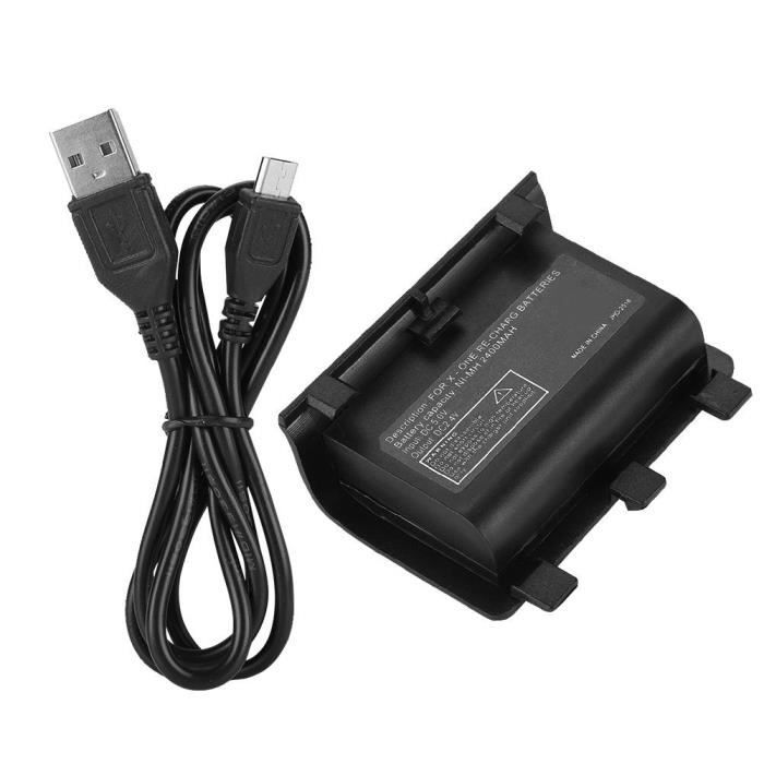 Câble Charge + Batterie Rechargeable 2400mAh Noire Pour Manette Xbox 360 - Marque Générique