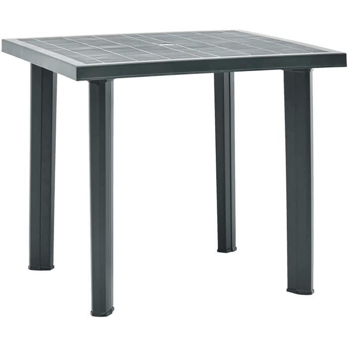 Table à Dîner de Jardin Table de Salle à Manger Table dExtérieur Table de Jardin Vert 80x75x72 cm Plastique A206