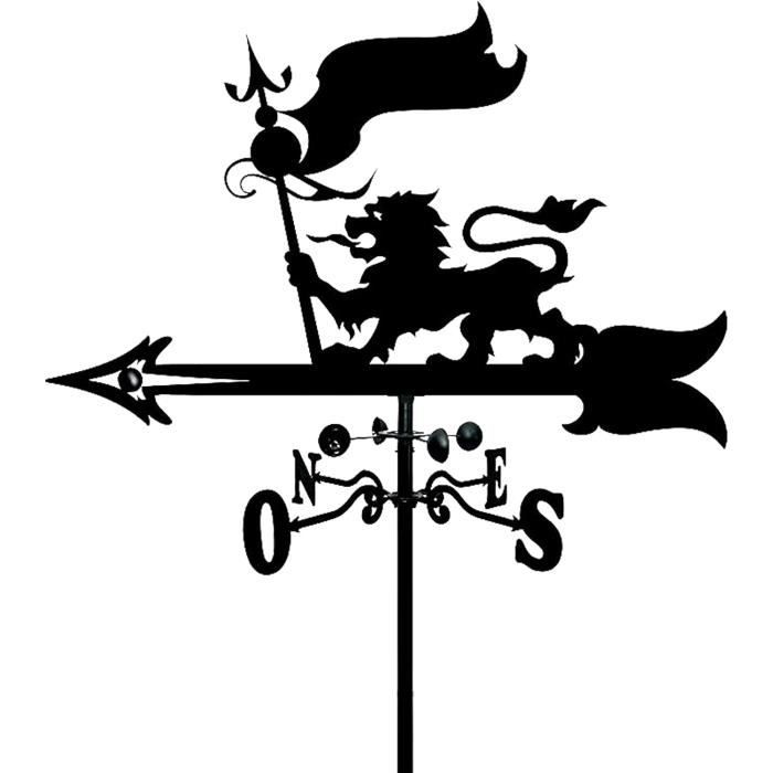 Girouette Décorative En Fer Avec Silhouette De Chat - 35x60 Cm | Indicateur De Vent Pour Jardin Ou Toit