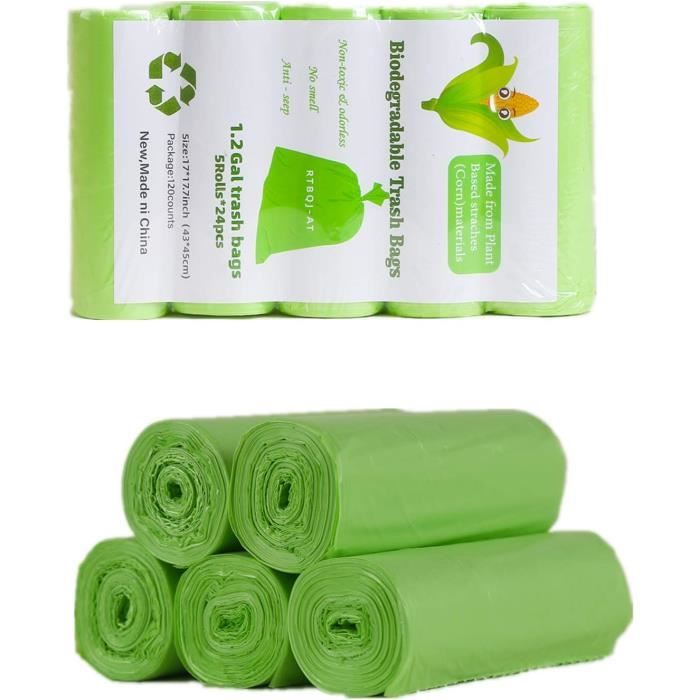 Sac Poubelle Dégradable 10L, Ultra Résistant, AntiFuites, 100