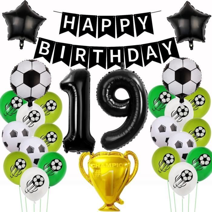 Lot De Ballons De Football Pour 4e Anniversaire - Ballon De Football - 4 Ans - Vert - Décoration D'anniversaire Pour Garçon - 4 Ballons - Décoration De Football - Guirlande Happy Birthday