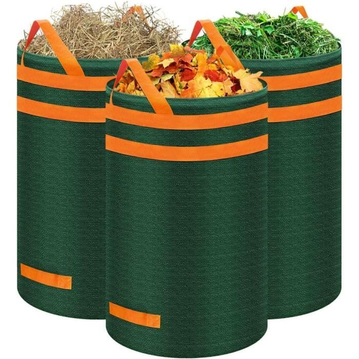 Sac Déchets Verts 120L X3 - Réutilisable Et Pliable - Ramassage Feuilles Mortes Et Jardinage