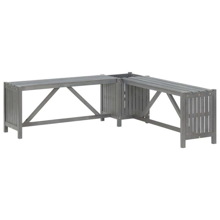 Banc de jardin meuble de patio dextérieur terrasse dangle de jardin et jardinière 117 cm
