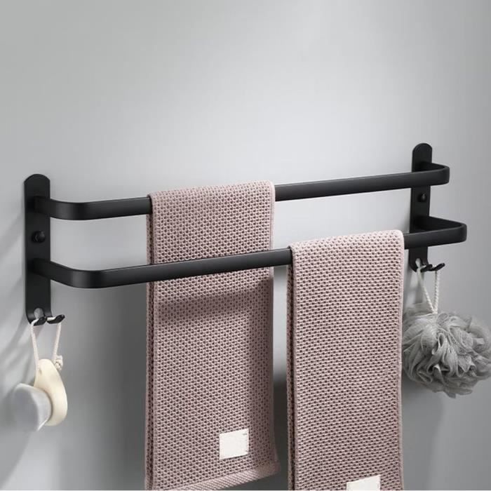 Kit 9 Pièces Porte-serviettes Salle De Bain Sans Perçage – Acier Inoxydable Adhésif Puissant – Support Rouleau Papier, Crochets - 10