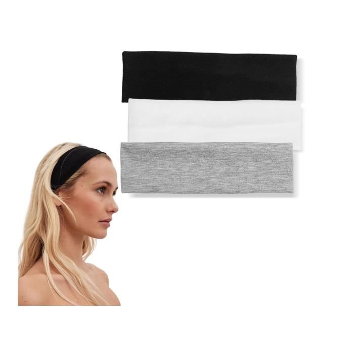 Lot De 3 Bandeaux Cheveux Femme/enfant - 95% Coton, 5% élasthanne, 22x10,5 Cm, Antidérapant