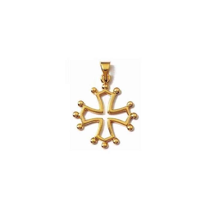 Pendentif Croix Occitane – Plaqué Or Jaune, Bijou Mixte Tata Gisèle